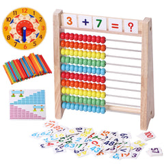 Flzoaveus wooden abacus with colorful beads for tactile early math practice.