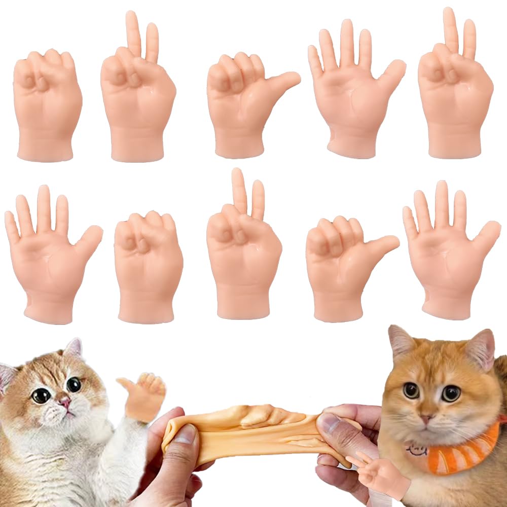 fnqiank mini hands for cats – right hand for playful puppet shows and bonding