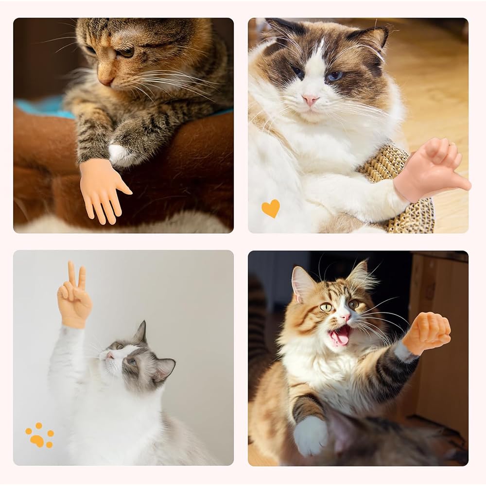 fnqiank mini hands for cats – stretchable design stays comfortable during play