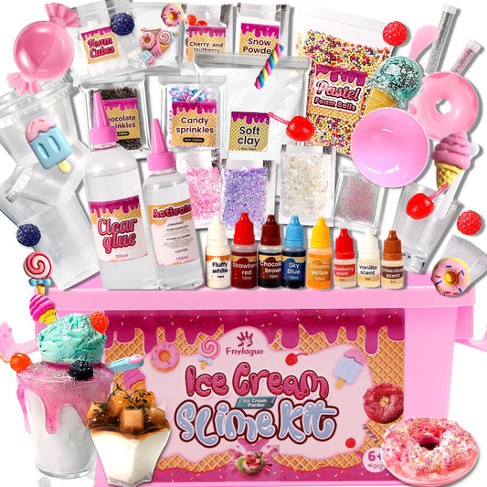 Fnylague Ice Cream Slime Kit packaging for safe, kid-friendly at-home fun