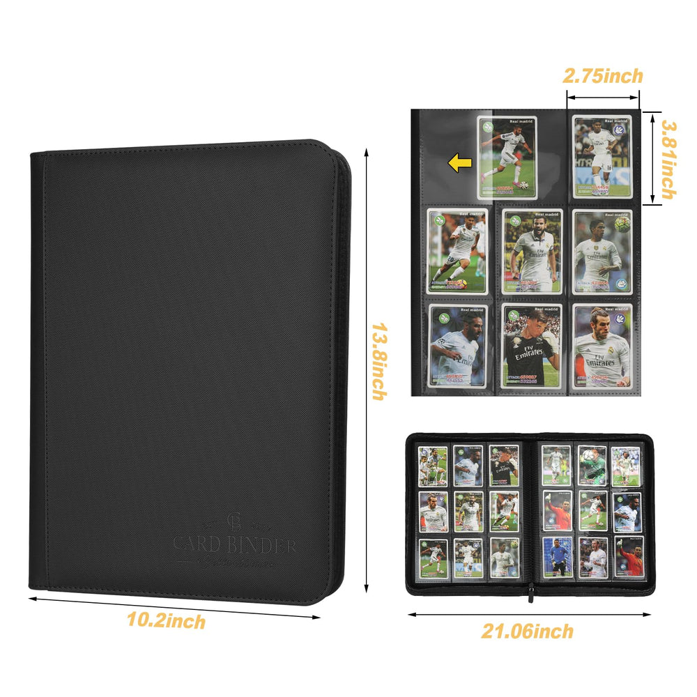 Zip closure on Foalgo binder keeps cards secure.