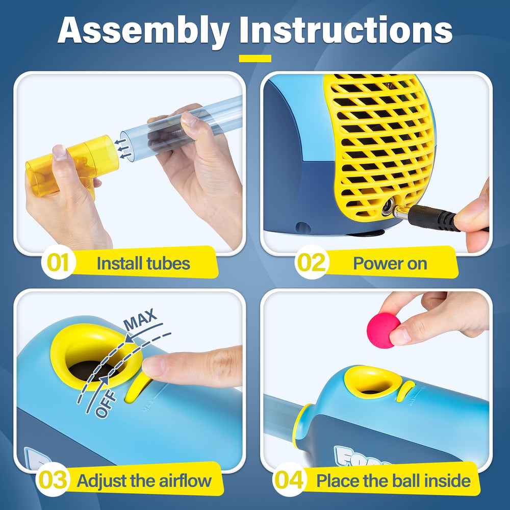 Foamore Ball-blowing machine: compact motor powers smooth ball movement for play.