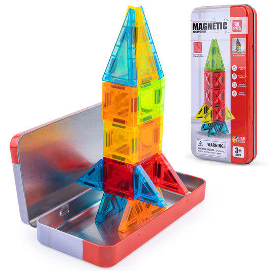 Foayex Easter magnetic tiles travel set on a table for organized on-the-go play