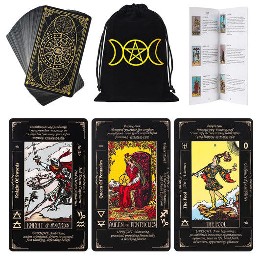 Fofeadm Tarot Cards front with keywords for quick learning.