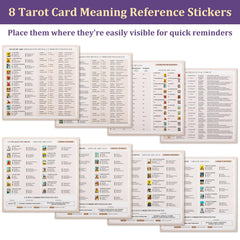 Fofeadm tarot stickers with 8 cheat sheets included for beginners