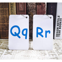 Fogeal double-sided ABC cards showing letters and pictures for recognition.