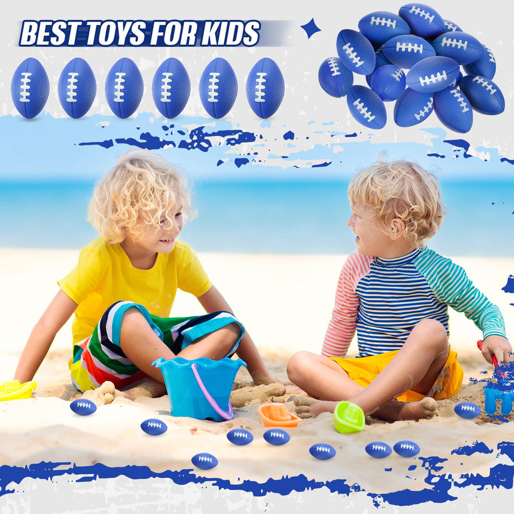 Foilswirl blue mini football stress ball pack 02 ideal for party decorations and rewards