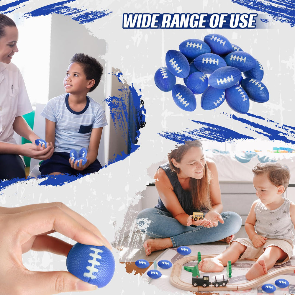 Foilswirl blue mini football stress ball pack 04 excellent game-day desk accessory