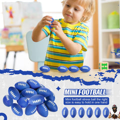 Foilswirl blue mini football stress ball pack 05 Easter stocking filler idea