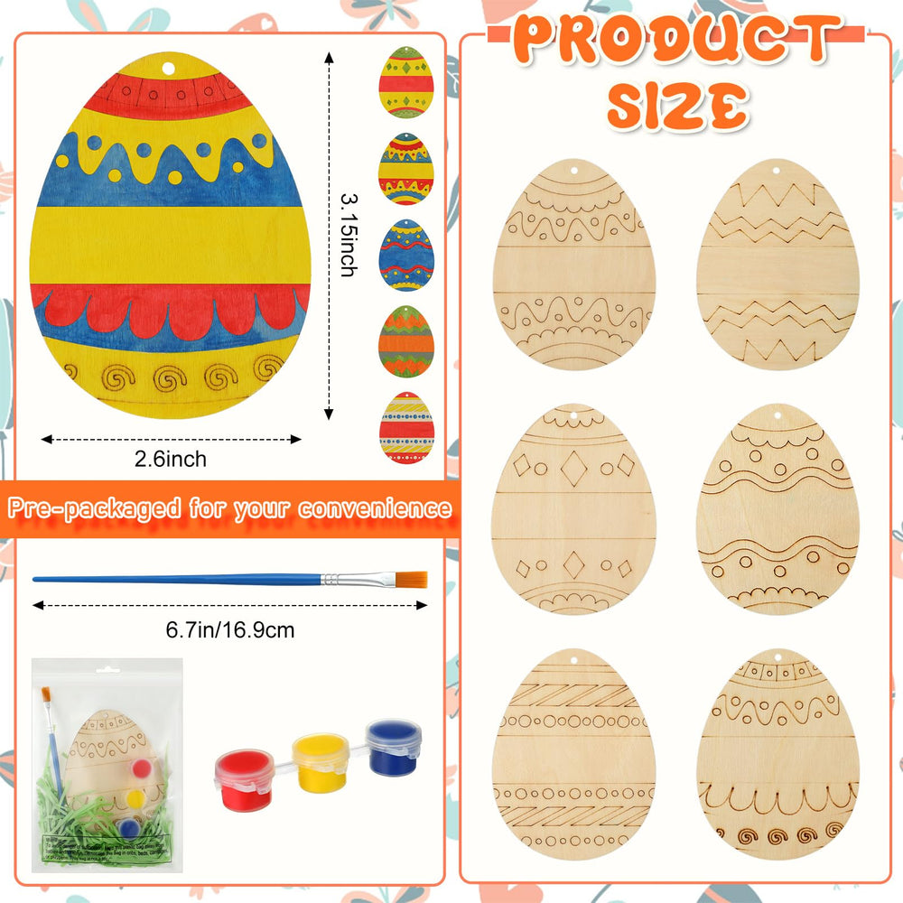 Foilswirl wooden Easter egg cutouts in six styles for colorful DIY projects.