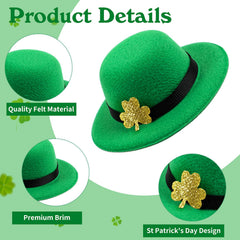 FOIMAS mini hat with glitter shamrock buckle for eye-catching crafts.