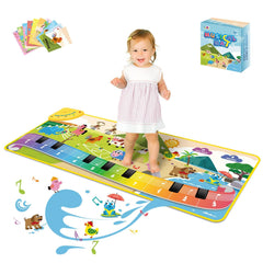 Foki toddler floor piano mat with bright colors and large keys promoting motor skills.