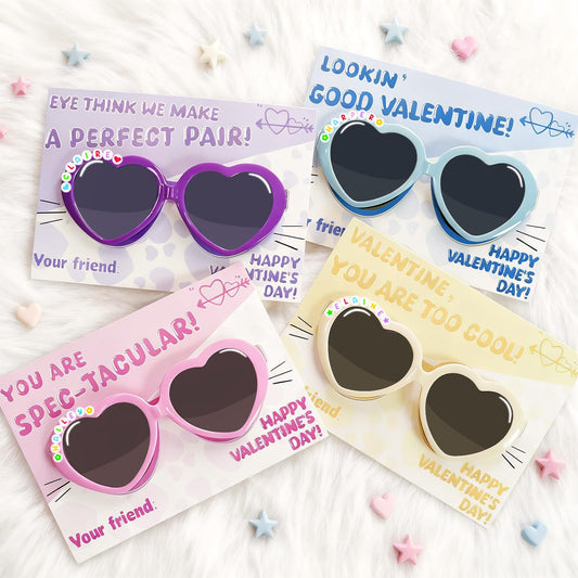 Fokuboo valentines cards with name sunglasses kit for classroom gifting