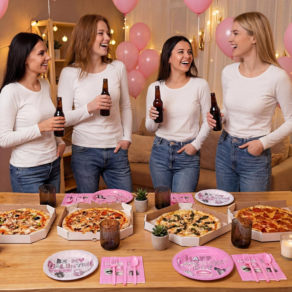FoldTier Galentine's pink napkins for quick, absorbent cleanup