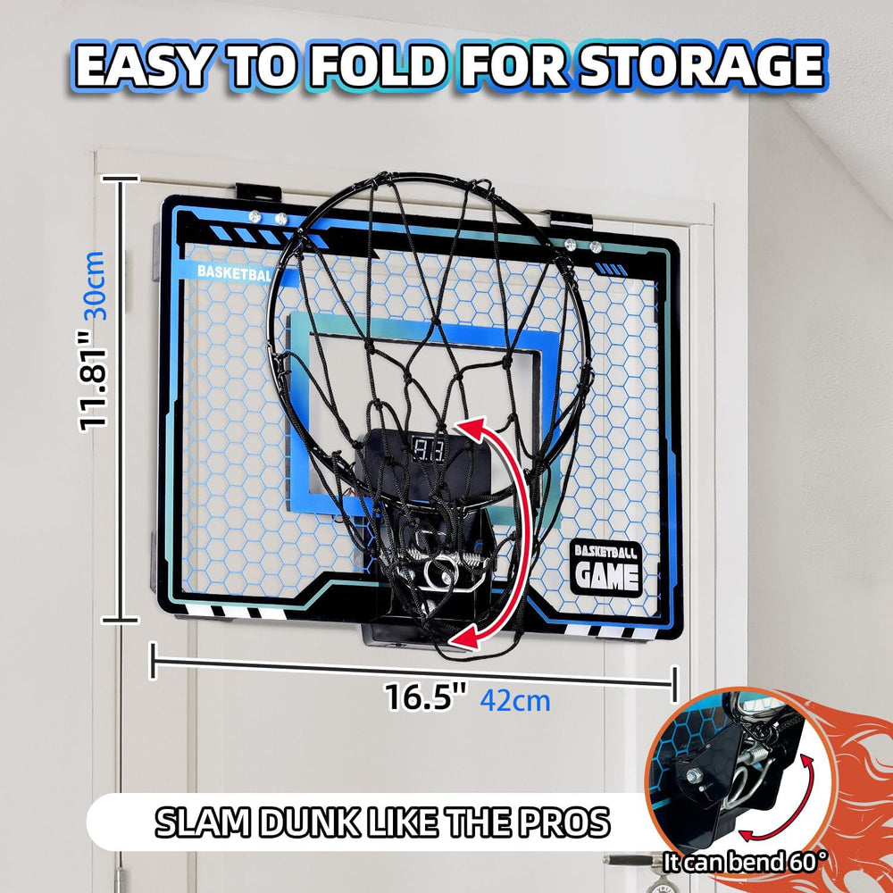 Folimix hoop featuring breakaway rim for realistic dunking.