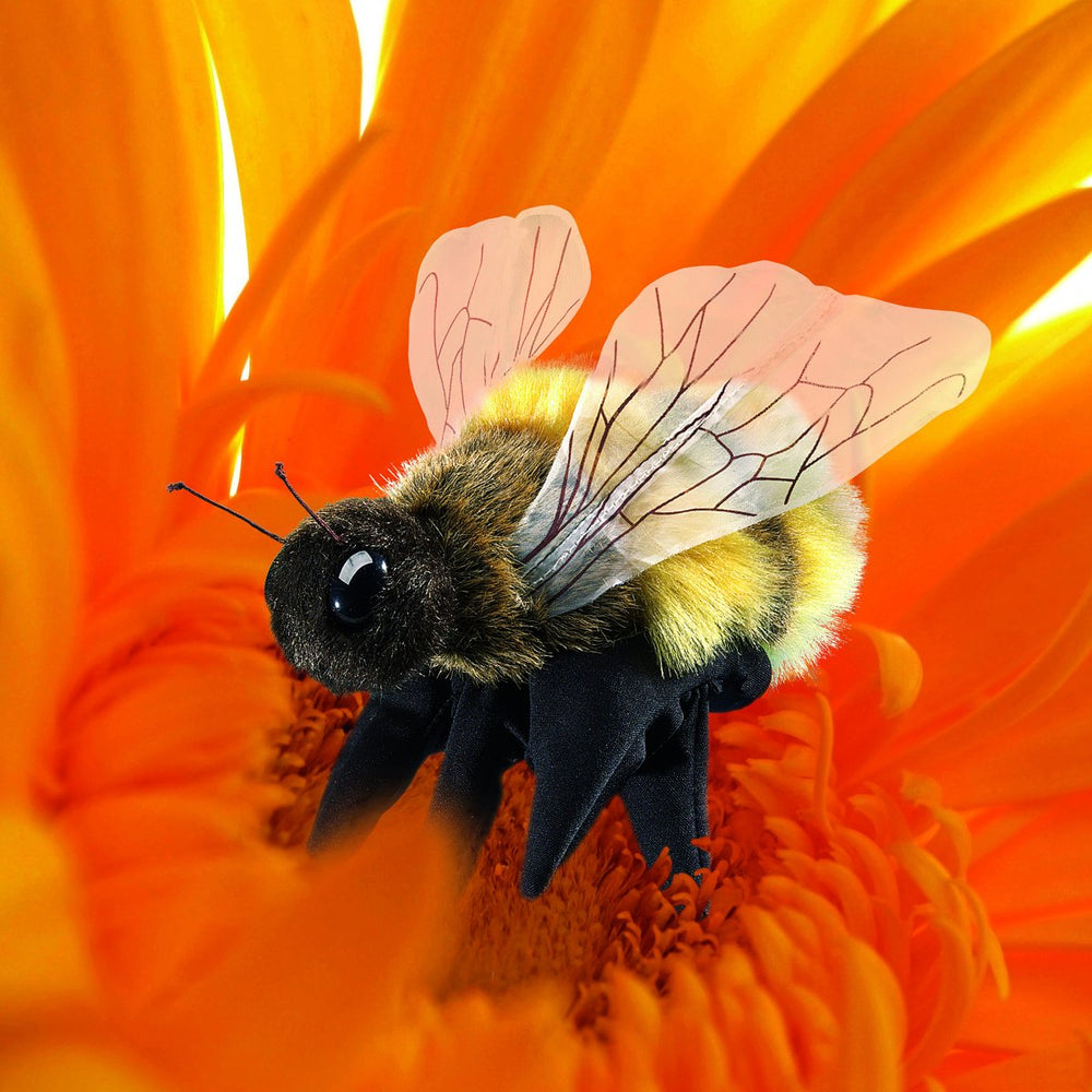 Wings close-up on the Folkmanis bee puppet for expressive performances