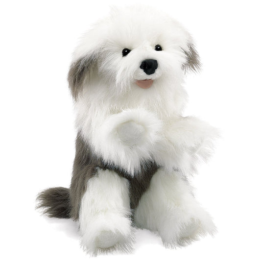 Folkmanis Sheepdog hand puppet in multi-color for engaging storytelling.