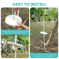 Fologtoo zipline seat installation process illustrating easy setup