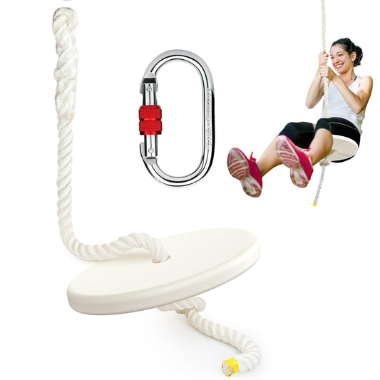 Fologtoo zipline seat round front view showing family-friendly design