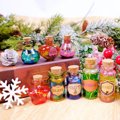 FOMOMDI DIY Magic Crystal Potions 14 blank labels for personal potion naming.