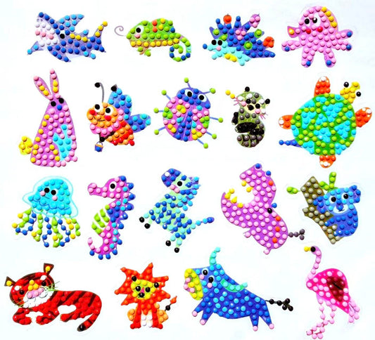 FONYANE hippo diamond stickers for kids spark creativity and color recognition