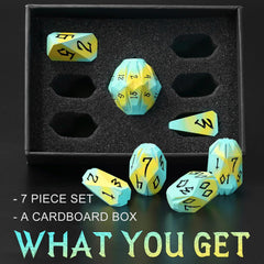 D4-D6-D8-D10-D12-D20 set ready for D&D adventures