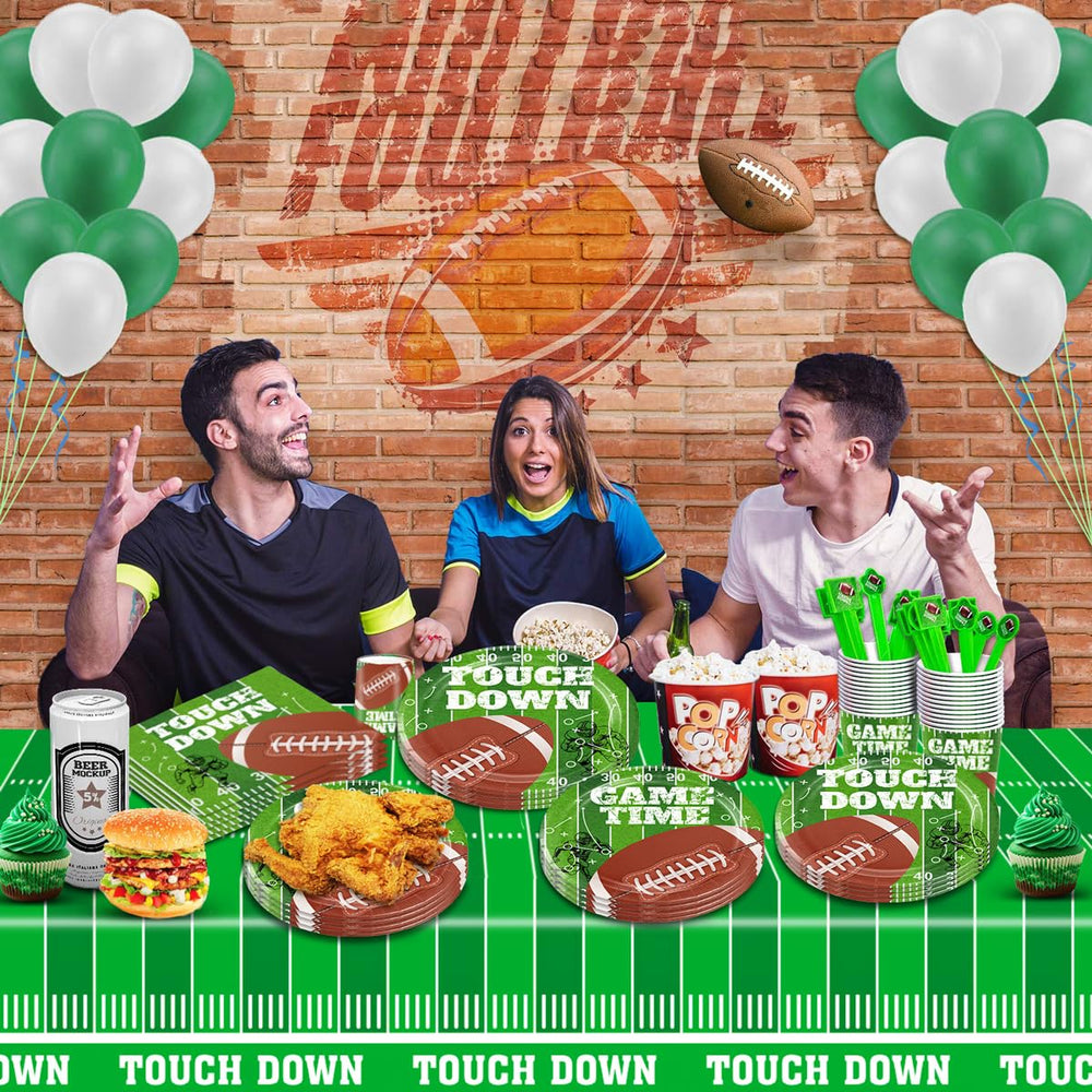 Football Party Supplies Set total 102 pieces ready for a 20-guest celebration