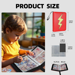 FootJKYX binder open showcases 50 removable sleeves for easy card access.