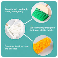 FOPNETS kids cleaning set dustpan for tidy-up practice and coordination