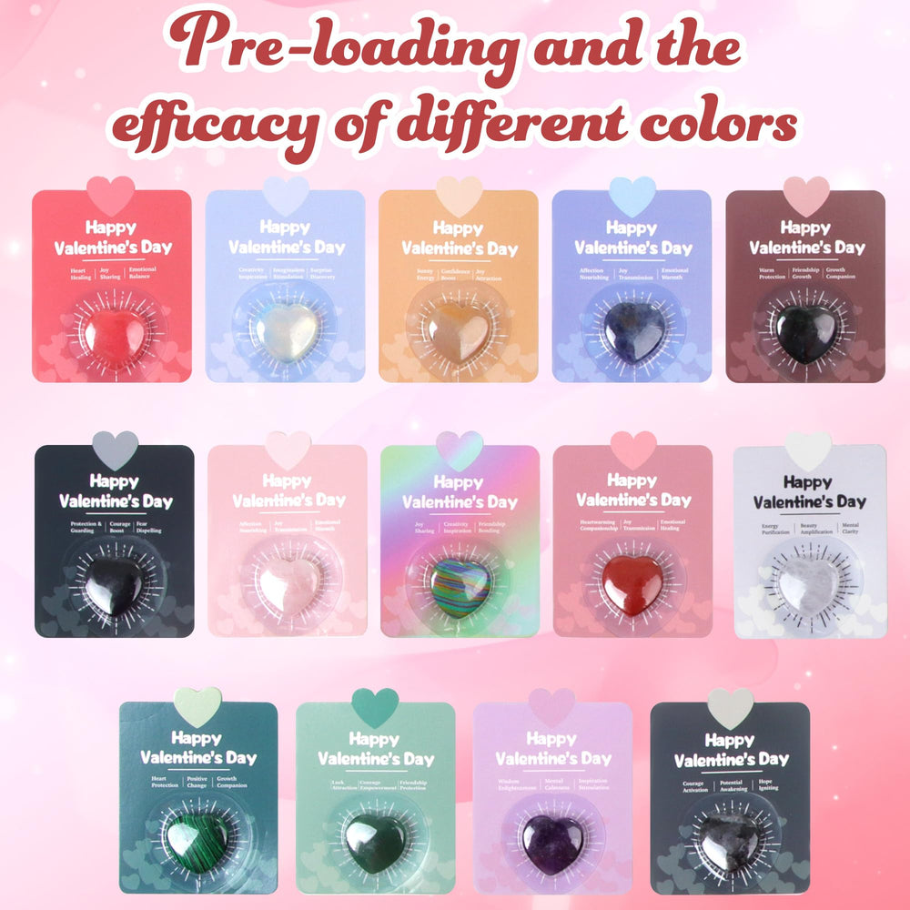 Fopxuni natural crystal heart stones show unique colors and calming appeal.
