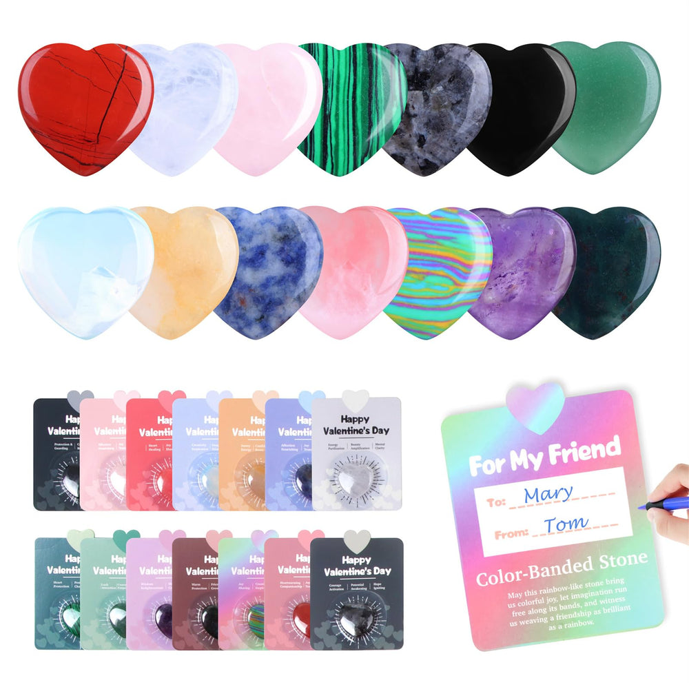 Fopxuni valentines cards for kids classroom with crystal stones for lasting friendship.