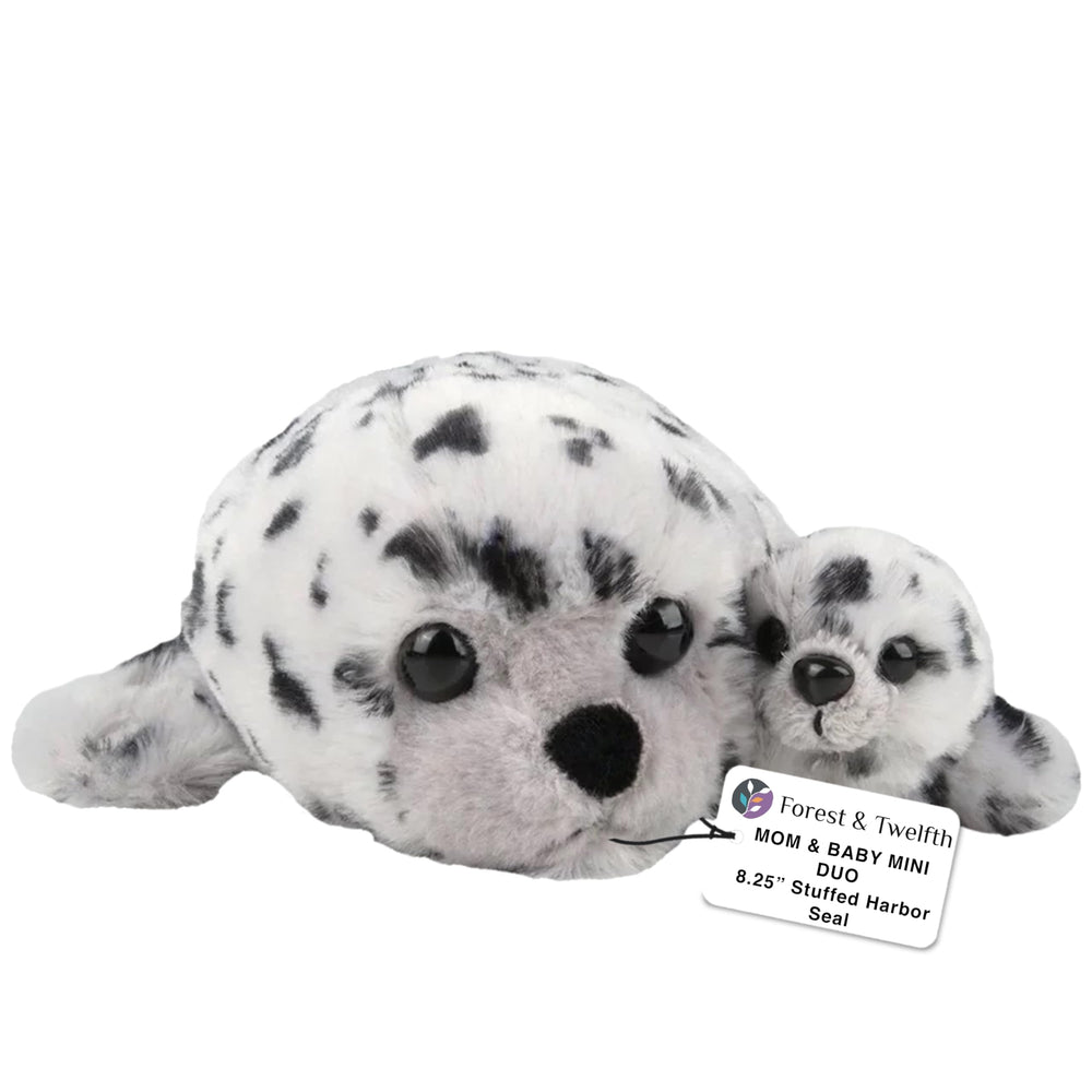 Forest & Twelfth harbor seal plush pair for comforting cuddles.