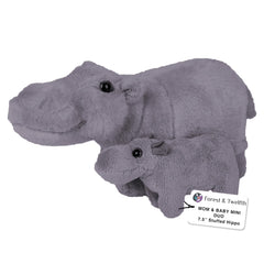 Forest and Twelfth Mom and Baby Mini Hippo closeup highlights cuddly attached pair for comforting play