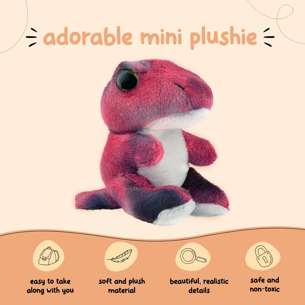 Forest & Twelfth stuffed T-Rex mini plush in a classroom prize display