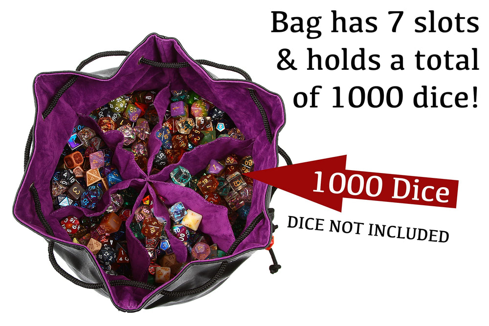 Forged Dice Co. close-up drawstring with D20 detail and riveted holes