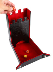 Forged Dice Co. Draco front gate dragon design enhances castle-themed setup.