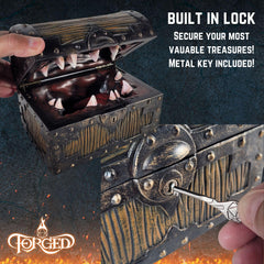 Forged Dice Co. Mimic Chest hand-painted detail adds table-ready flair.