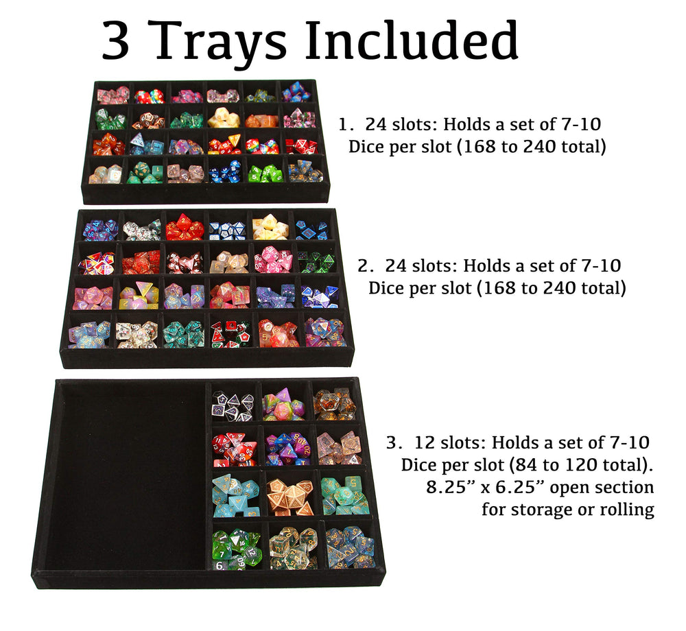 Forged Dice Co. velvet-tray interiors protect dice from scratches.