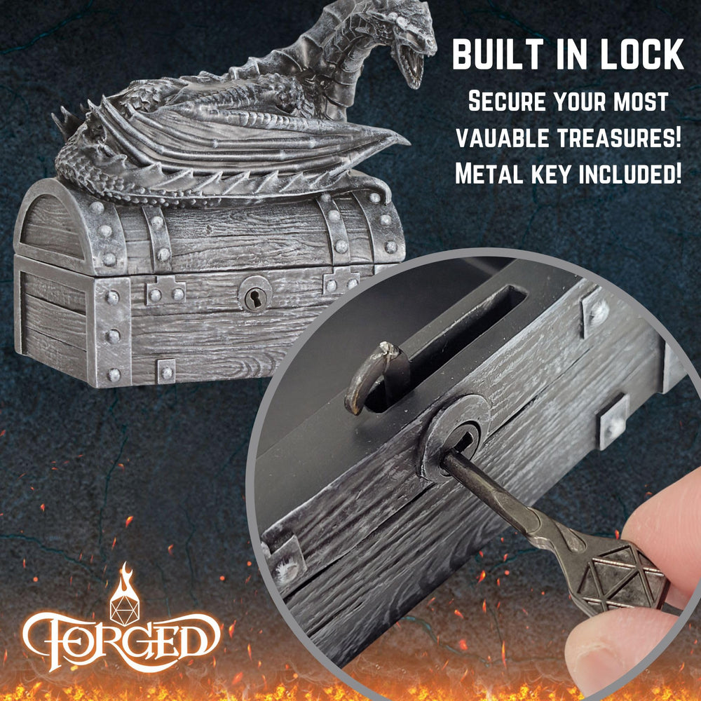 Forged Dice Co. Wyvern Dice Chest hand-painted resin finish adds character to your table.