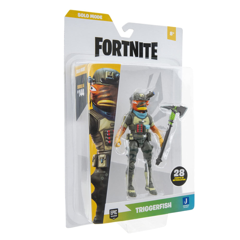 Fortnite Triggerfish figure shown with building elements for immersive play.