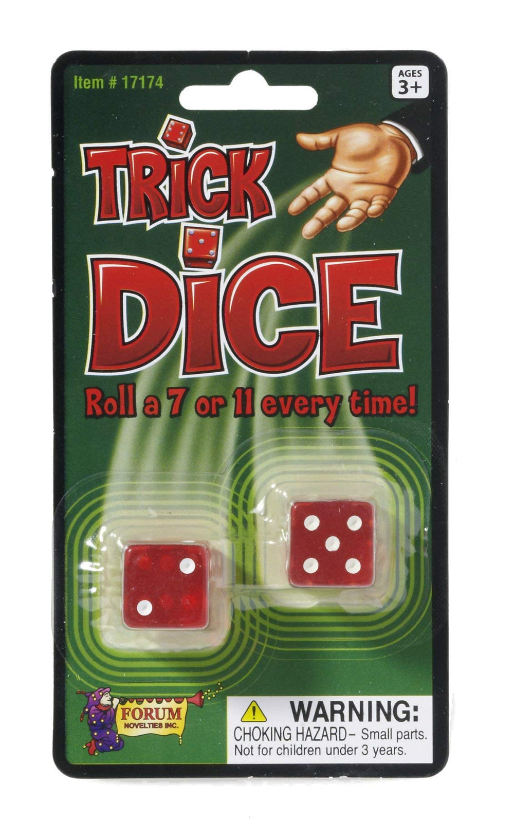 Forum Novelties Loaded Trick Dice roll-7-11 for entertaining party pranks