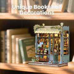 Fsolis Book Nook Kit – tiny flower shop detail adds whimsy to display