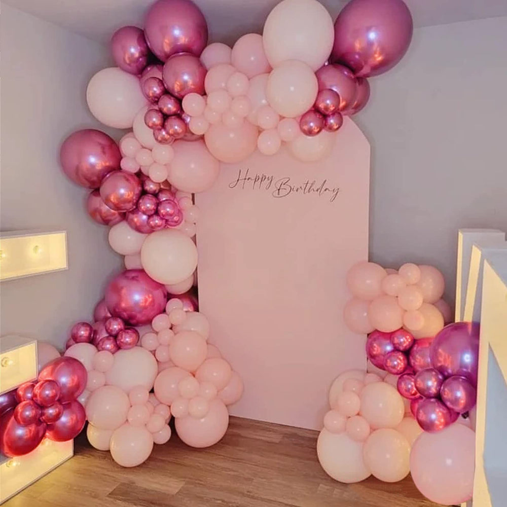 FOTIOMRG baby shower pink balloons create a soft celebratory vibe.