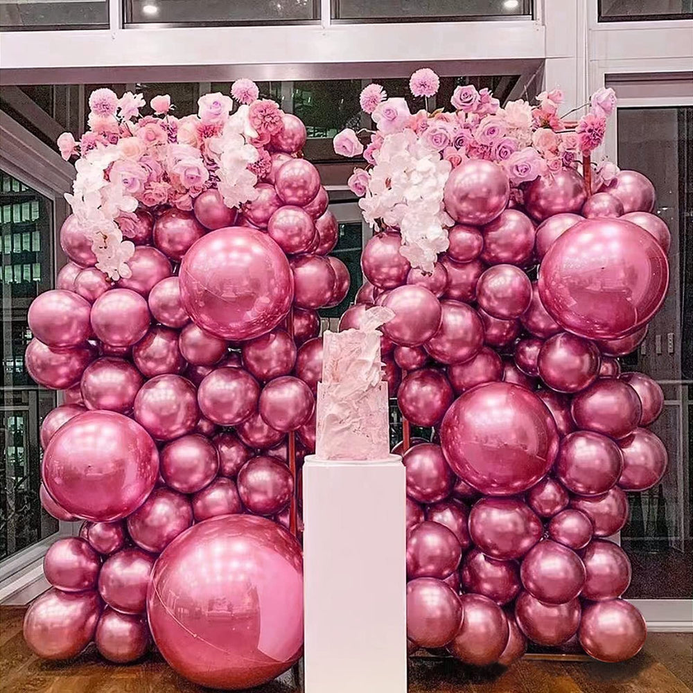 FOTIOMRG 12-inch pink balloons brighten birthdays and celebrations.