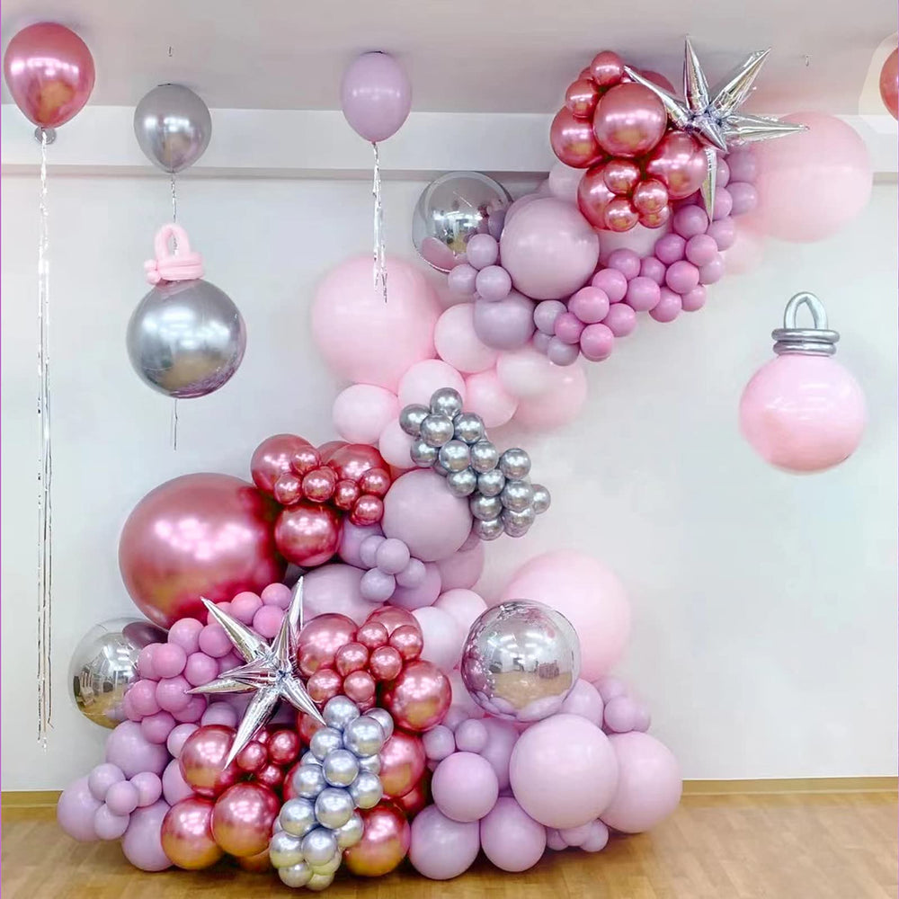 FOTIOMRG gender reveal pink balloons suit playful party themes.