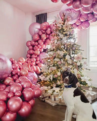 FOTIOMRG graduation party pink balloons enhance photo-worthy decorations.