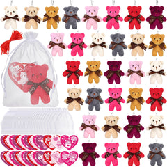 Fovths Valentine bears 32-pack, soft plush gifts ideal for classroom swaps and party favors