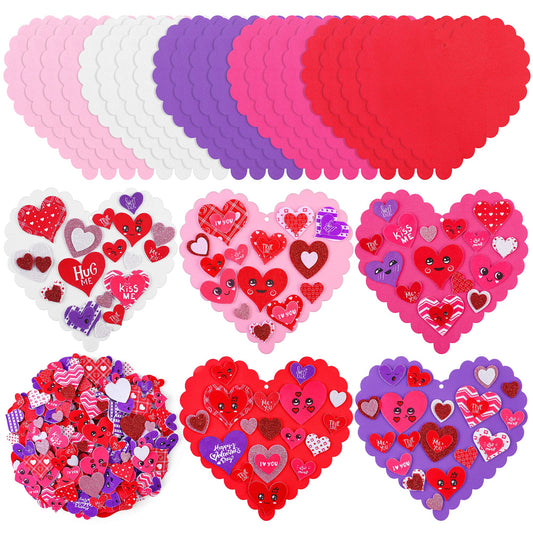 Fovths Valentine foam heart kit packaging with colorful contents and branding