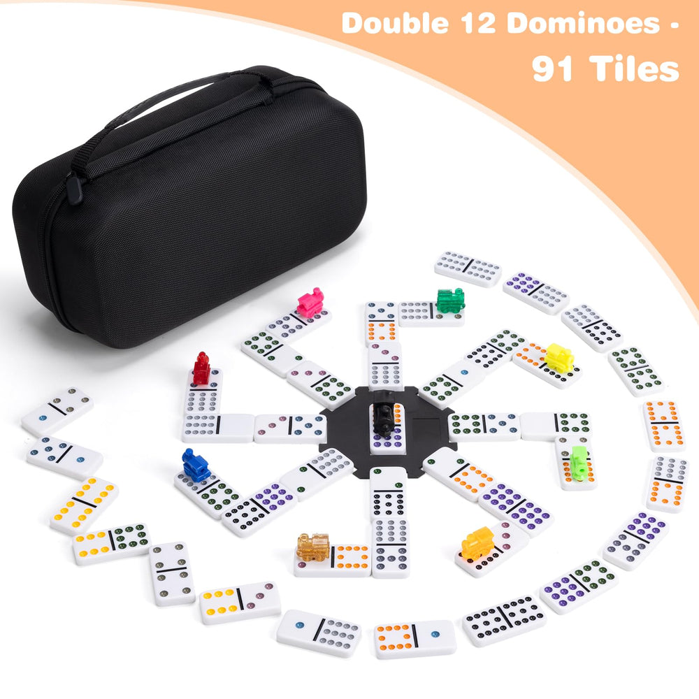 Fowreny wooden trays organize domino tiles neatly for quick setup
