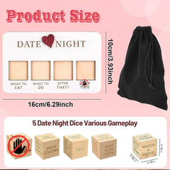 FOWSEEK Date Night Dice on a table for cozy, memorable evenings